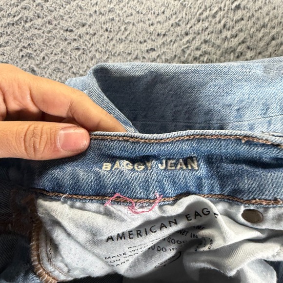American Eagle Outfitters Real Goods Jeans Womens 10 Blue Denim Straight Baggy - Picture 5 of 12